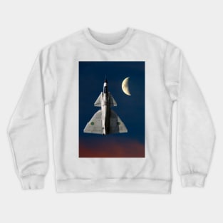 SAAB Viggen and The Moon Crewneck Sweatshirt